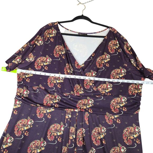 Lady Voluptuous London Womens 30 32 Dress Mandala Chameleon Novelty Print Midi - Picture 9 of 12